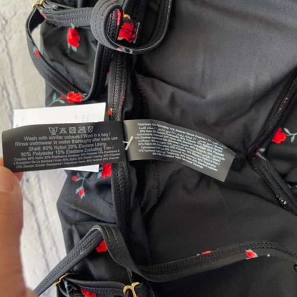 New Look Black Clara Rose Swimsuit - Picture 9 of 10